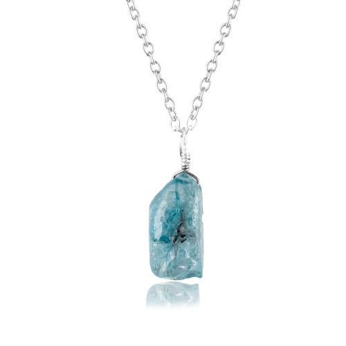 CRYSTALIS Natural Raw Blue Zircon Pendant Necklace, High Grade Rough Crystal, Chakra Energy, Healing Stone, Gift Giving Women Jewelry, Dainty Necklace, 925 Sterling Silver Chain 18 inch CRYSTALIS Natural Raw Blue Zircon Pendant Necklace, High Grade Rough Crystal, Chakra Energy, Healing Stone, Gift Giving Women Jewelry, Dainty Necklace, 925 Sterling Silver Chain 18 inch