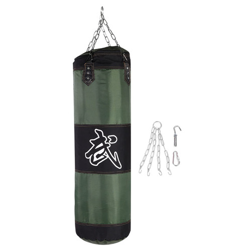 Empty Punch Bag, Empty Training Boxing Hook Kick Sandbag Fight Punching Sand Bag Sandbag for MMA Muay Thai Training(Green 100cm)
