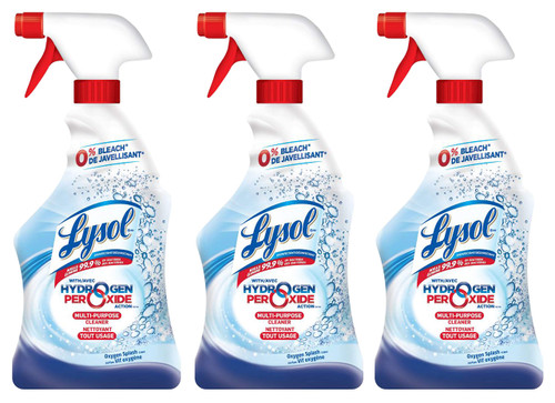 Lysol Multi Purpose Cleaner Spray, with Hydrogen Peroxide, Oxygen Splash Scent, 22 Ounce (Pack of 3)