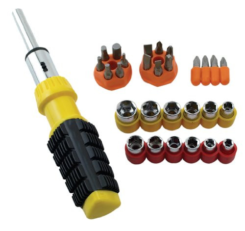 GreatNeck 92018 Ratcheting Screwdriver, 34-Piece