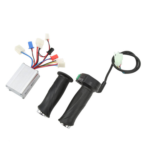 Electric Bike Controller, Speed Controller Throttle Handle Grip Aluminum Alloy Rubber 12V 250W Scratch Proof for Electric Tricycles