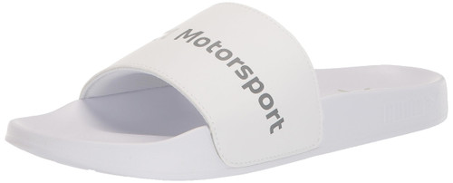 PUMA Men's BMW M MOTORSPORT LOGO LEADCAT 2.0 Slide Sandal, Puma White-Puma White, 7