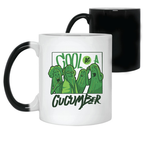 Funny Gift Idea for Cucumber Lovers Cool As A Cucumber Quote 11oz 15oz Color Changing Mug