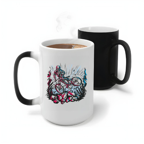 Downhill Biker Stunt Gift Cool Trick for Mountain Biking Enthusiasts 11oz 15oz Color Changing Mug Downhill Biker Stunt Gift Cool Trick for Mountain Biking Enthusiasts 11oz 15oz Color Changing Mug