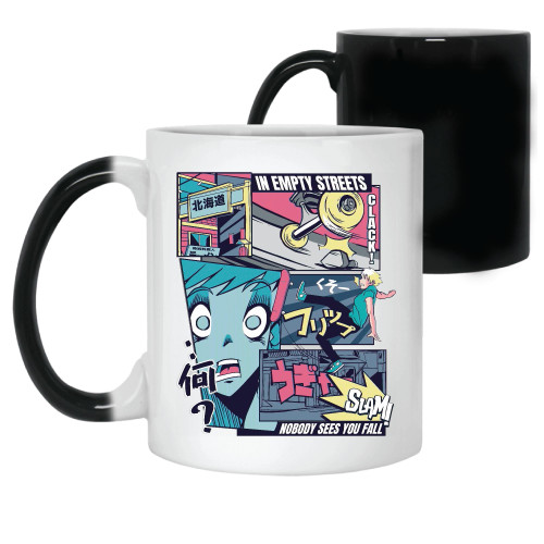 Gift Idea for Skateboarding Anime Fans Vaporwave Manga Panels with Boy Falling from Skateboard 11oz 15oz Color Changing Mug Gift Idea for Skateboarding Anime Fans Vaporwave Manga Panels with Boy Falling from Skateboard 11oz 15oz Color Changing Mug
