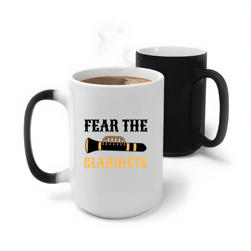 Fear the Clarinets Humor Marching Band Flute Orchestra Instrument for Music and Flute Lovers 11oz 15oz Color Changing Mug
