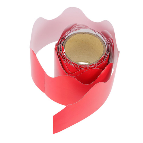 NUOBESTY Border Decorative Paper Border Decorative Bulletin Border Scalloped Bulletin Board Border Cork Board Border Chalkboard Trim Red Classroom Black Board Office Bulk