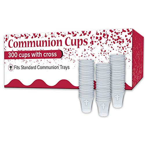 Communion Disposable Cups with Cross  Smooth Edges  Clear Plastic Cups  0.5 Oz Capacity  Easy to Separate  Unique Design - Church Supplies  Communion Supplies  Wine Cups