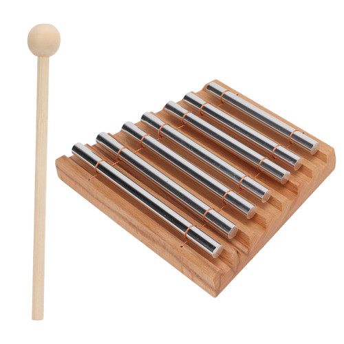 HUAOSN 7 Tone Hand Chime, Wood Meditation Chime Bell Percussion Instrument with Mallet for Teachers, Classroom, Management, Yoga