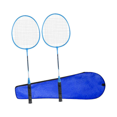 YIJU 2Pcs Badminton Rackets Set Badminton Shuttlecock Portable with Rackets Bag Badminton Racquets for Women Men Backyards Outdoor, Blue