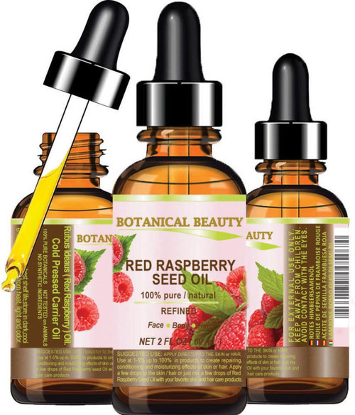RED RASPBERRY SEED OIL. 100% Pure / Natural / Undiluted / Refined Cold Pressed Carrier Oil. 2 Fl.oz.- 60 ml. For Face, Skin, Hair, Lip, Nails by Botanical Beauty RED RASPBERRY SEED OIL. 100% Pure / Natural / Undiluted / Refined Cold Pressed Carrier Oil. 2 Fl.oz.- 60 ml. For Face, Skin, Hair, Lip, Nails by Botanical Beauty