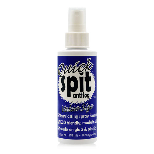 JAWS Quick Spit 4 oz Anti-Fog Spray for Swim Goggles, Eye Glasses, Snorkel Mask, Scuba Divers, Safety Eyewear, Made in USA