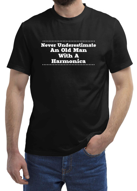 Answer: Father's Day Gift for Harmonica Players - Funny Harmonica Dad, Father Birthday Gift on and Muticolor Multi Size Black T-shirt