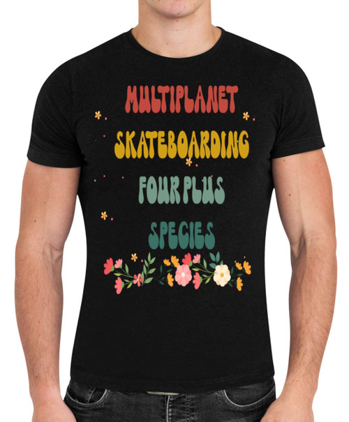 Skater Unicorn Gift, Surprise Skateboarding Fans on Christmas - Multiplanet Species Skateboarding on the Moon, T-shirt