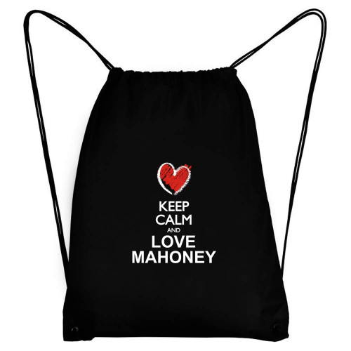 Teeburon Keep calm and love Mahoney chalk style Sport Bag 18" x 13"