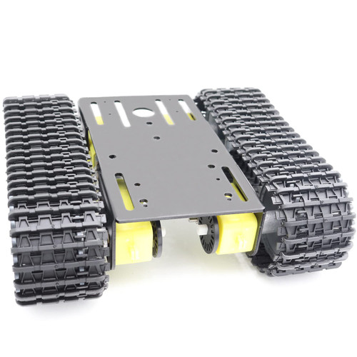 Metal Smart Robotic RC Tank Chassis Kit with 4pcs DC TT Motors for Arduino UNO R3, Raspberry Pie, STEAM Education, TT04 Crawler Tank Car Chassis Platform for Adults Teens (Black)