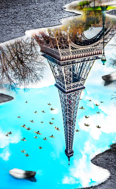 Pintoo Jigsaw Puzzles 1000 Piece for Adults - Water Reflection Series - Eiffel Tower Beautiful Plastic Puzzle for Home Decor Zero Dust Easy Storage [H2631]