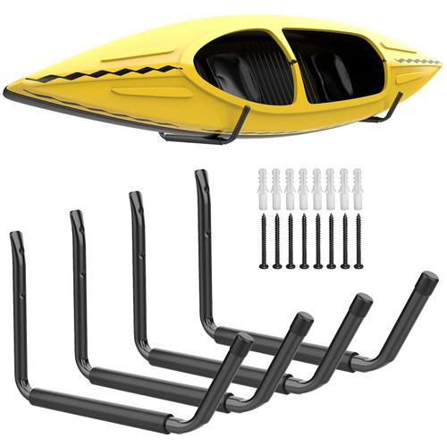 WALMANN Lightweight Kayak Storage Rack, Wall Mount Kayak Hooks for Garage Utility Storage Hangers for Canoe, Surfboard, Skiis, Snowboard, Paddle Board, Ladders WALMANN Lightweight Kayak Storage Rack, Wall Mount Kayak Hooks for Garage Utility Storage Hangers for Canoe, Surfboard, Skiis, Snowboard, Paddle Board, Ladders