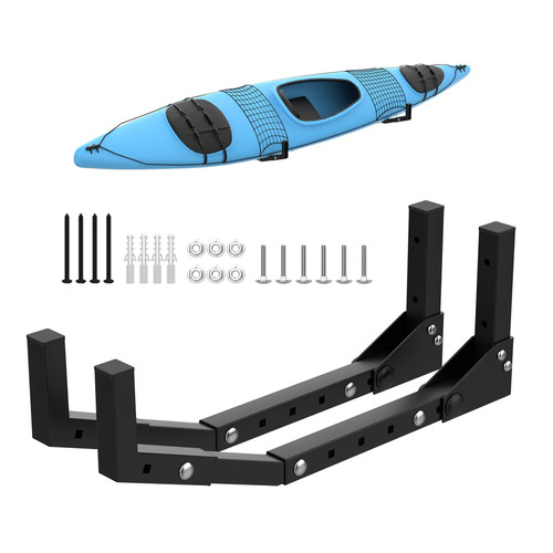 WALMANN Kayak Storage Rack, Wall Mount Kayak Hooks for Garage Utility Storage Hangers for Kayak, Canoe, Surfboard, Skiis, Snowboard, Paddle Board(1 Pair) WALMANN Kayak Storage Rack, Wall Mount Kayak Hooks for Garage Utility Storage Hangers for Kayak, Canoe, Surfboard, Skiis, Snowboard, Paddle Board(1 Pair)
