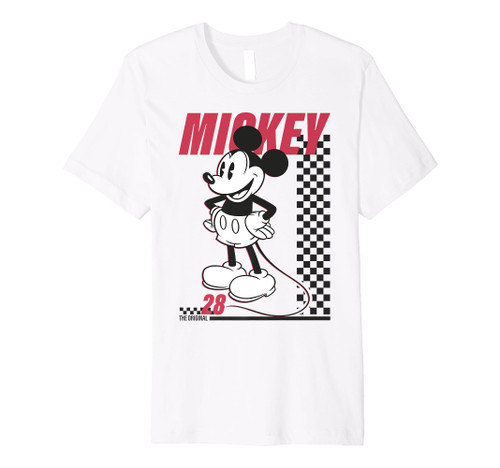 Disney Mickey And Friends Mickey Mouse Checkerboard Stripe Premium T-Shirt Disney Mickey And Friends Mickey Mouse Checkerboard Stripe Premium T-Shirt