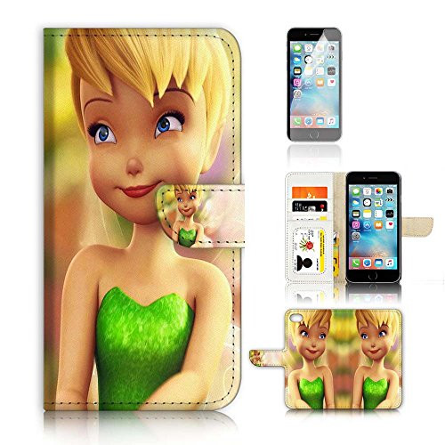 ( For iPhone 7 ) Flip Wallet Case Cover and Screen Protector Bundle A20030 TinkerBell
