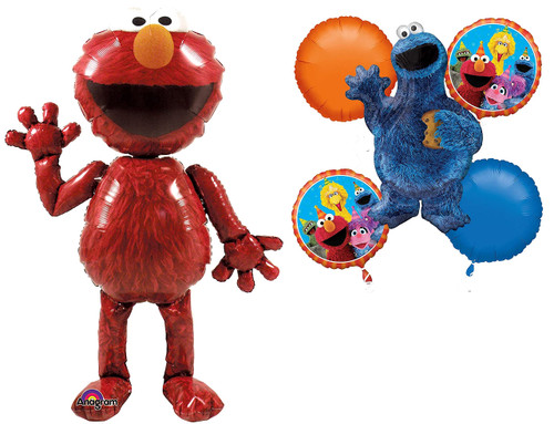 Sesame Street Elmo and Cookie Monster Balloon Bundle Sesame Street Elmo and Cookie Monster Balloon Bundle
