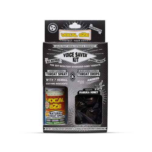 Vocal Eze Voice Saver Kit, Includes Vocal Herbal Throat Spray (1) and (12) Manuka Honey Drops | Relieve Sore, Hoarse, Fatigue, Dryness of Throat | Immune Support, Natural Ingredients (Aniseed) Vocal Eze Voice Saver Kit, Includes Vocal Herbal Throat Spray (1) and (12) Manuka Honey Drops | Relieve Sore, Hoarse, Fatigue, Dryness of Throat | Immune Support, Natural Ingredients (Aniseed)