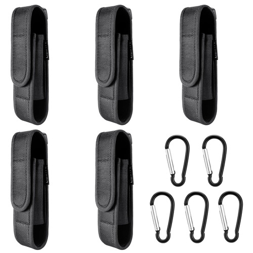 5-Pack Flashlight?Holster T307?Tactical?Flashlight?Holster,?Flashlight?Pouch?Holster, Nylon Torch Pouch, Suitable for flashlights with a Diameter of 1.1 inches (28mm) and lengths6inches(150mm)