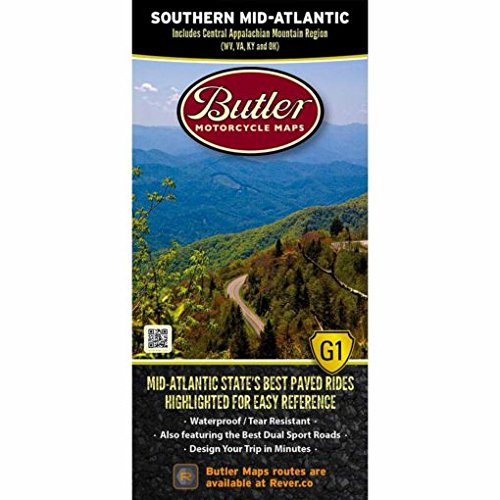 Butler Maps Southern Mid-Atlantic States G1 Motorcycle Map