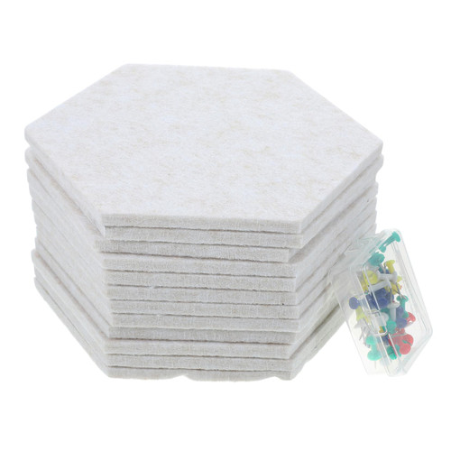 VILLCASE 1 Set Cork Pin Board Pin Memo Board Dart Board Wall Protectors Memo Notice Board Hexagon Notice Board Large Pin Boards Felt Tile Hexagon Wall Decor Office Bulletin Board Cork Board