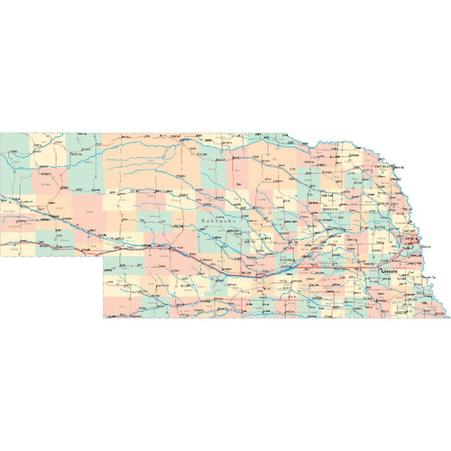 Gifts Delight Laminated 24x24 Poster: Nebraska Road Map - NE Road Map - Nebraska Highway Map Gifts Delight Laminated 24x24 Poster: Nebraska Road Map - NE Road Map - Nebraska Highway Map