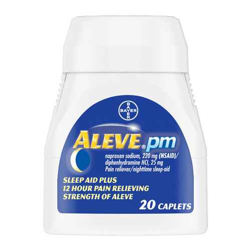 Aleve PM Pain Reliever Nighttime Sleep-Aid Caplets, 20 ea (Pack of 3)