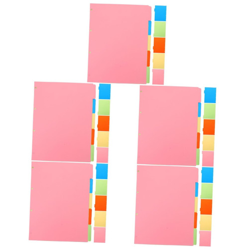TEHAUX 10 Sets Separator Page Binder Dividers with Tabs Binder Inserts Page Dividers Pocket Dividers Note Pads Binder Clips Punched Binder Dividers Notebook Partition Plate A4