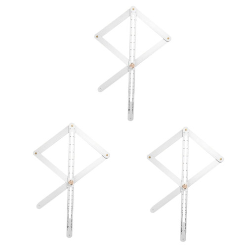 DarbuT 3pcs Diagonal Ruler Angle Cutting Tool Carpentry Ruler Finger Goniometer Angle Finder for Woodworking Protractor Angle Finder Miter Measuring Tool Miter Saw Thicken Stainless Steel