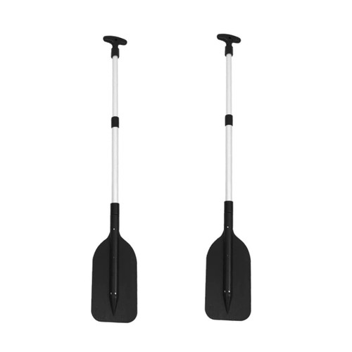 heiheiyo Telescoping Paddle 2PCS Aluminum Kayak Oars Plastic Boat Paddle for Jet Ski and Canoe Black Telescoping Paddles
