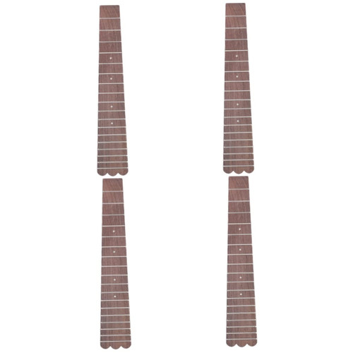ERINGOGO 4pcs Ukulele Fingerboard Music Accessories Guitar Accesories Guitar Neck Banjo Ukulele Baritone Ukulele Music Fret Fingerboard Finger Plate Ukulele Parts Ukulele Fret Board Wood