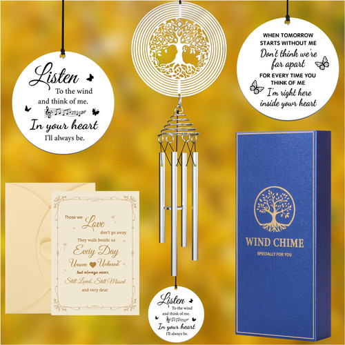 Memorial Gifts Sympathy Wind Chimes, Memorial Wind Chime for Loss of Loved One Mother Father, Sympathy Gift Bereavement Condolence Remembrance Funeral Gifts for Grieving Friends