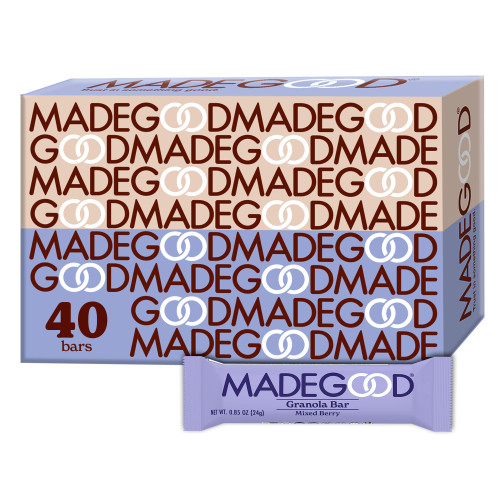 MadeGood Mixed Berry Granola Bars; 40 Bars of Cranberry, Raspberry, and Blueberry Bits and Oats