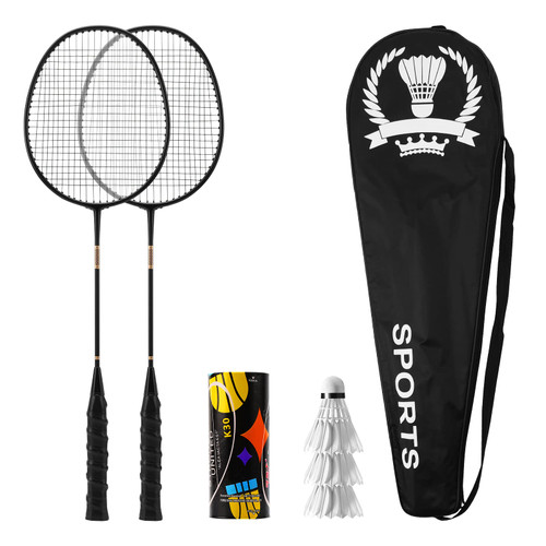 Rehomy Badminton Set 2PCS Aluminum Carbon Badminton Racquets with Badminton Shuttlecocks and Carrying Bag
