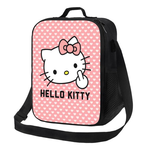 NICEO Lunch Bag Leak-Proof Cooling Tote Lunchbox Portable Durable Waterproof Insulated Reusable Hello Cat Kitty Lunchbox For Work Office Travel Picnic Beach