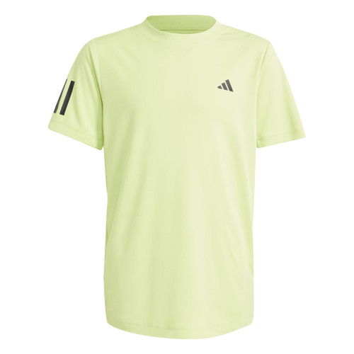 adidas Unisex Kid's Club Tennis 3-Stripes T-Shirt, Pulse Lime, Large