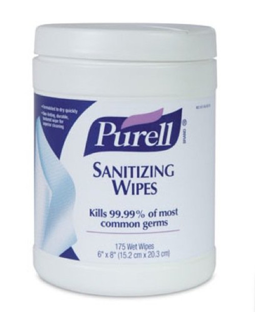 Sanitizing Hand Wipes, 6 x 6 3/4'', White, 270 Wipes/Canister, Sold as 1 Each