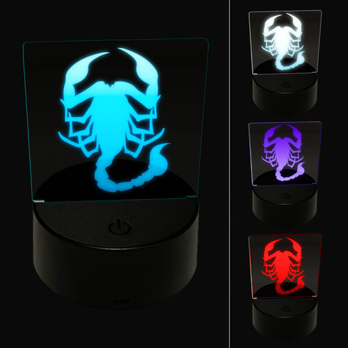 Sniggle Sloth Scorpion Silhouette 3D Illusion LED Night Light Sign Nightstand Desk Lamp