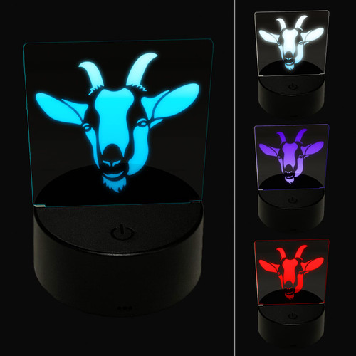 Sniggle Sloth Toggenburg Goat Face 3D Illusion LED Night Light Sign Nightstand Desk Lamp