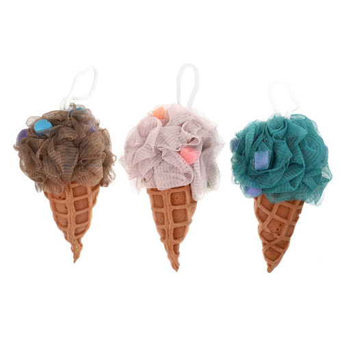 FRCOLOR 9 Pcs Ice Cream Bath Ball Body Wash Sponge Luffa Sponge Body Scrubber Shower Puff Exfoliating Bath Sponge Loufas Kids Body Wash Shower Body Scrubber or Child Loofah Bath Wipe
