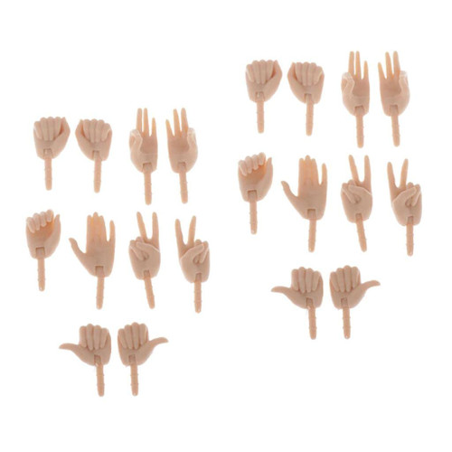 LoveinDIY 10 Pairs 1:6 Dolls Flexible Hands Model for Dolls Skin
