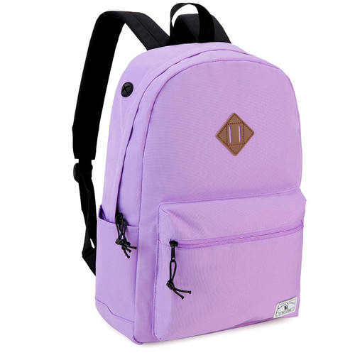 VX VONXURY Backpack for Women,Simple Lightweight Lavender Bookbag for School Travel Work (Light Purple)