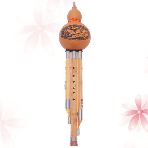 Vaguelly Handmade Hulusi Flute Ethnic Musical Instrument Chinese Bawu Handmade Flute Hulusi Musical Instrument Wood Hulusi Chinese Hulusi Flute Hulusi Key c Lovers Bamboo China Gourd Silk