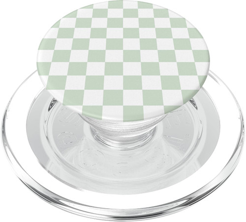 Checkered Green and White | Check Pattern / Checkerboard PopSockets PopGrip: Swappable Grip for Phones & Tablets PopSockets MagSafe PopGrip for iPhone