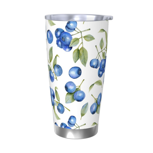 20 oz Tumbler Stainless Steel Insulated Tumbler with Lid Swig Tumbler Cups Reusable Coffee Cup Thermos Water Bottle Insulated Cup Travel Coffee Mug Gifts for Men Women,Blueberries